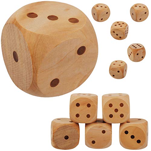 großer XL Würfel - aus Holz - 5,6 cm * 5,6 cm - Augenwürfel - Holzwürfel - unbehandelt - für Drinnen & Draußen - Spielwürfel - Spielewürfel - Buche - Würfelba.. von alles-meine.de GmbH