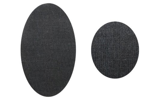 ovaler Flicken - dunkel grau Cord 9,5 cm * 16 cm Bügelbild Aufnäher Applikation Cordflicken Stoff von Belldessa