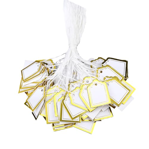 1. 500pcs Gold Trapez Etiketten Schmuckschiffkarten Mit Vorgepackten Löchern Recycelter Papier Schüttgüter Schmuck Display Etiketten von alloneslife