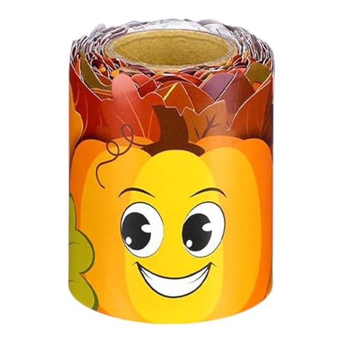 10 M Kürbisblatt Border Tric Bulletin Board Borders Dekorative Aufkleber Thanksgiving Day Trip Board Borders Kürbisblatt Dekorative Aufkleber Herbstverkleidung von alloneslife