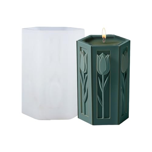 Blütenzylinder Silikonkerzenformen Für Epoxidharz Die Seife Gips Silikonformen Für Home Dekoration Blumenformform Machen von alloneslife