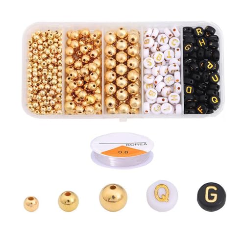 Brief Perlen Craft Perlen Schmuck Perlen Gold Silber Round Spacer Perlen Für Kunst & Handwerksprojekt Und Schmuckzucht Brief Perlen Craft Perlen Schmuck Perlen Gold Silber Round Spacer Perlen Für Kunst & Handwerksprojekt Und Schmuckzucht von alloneslife
