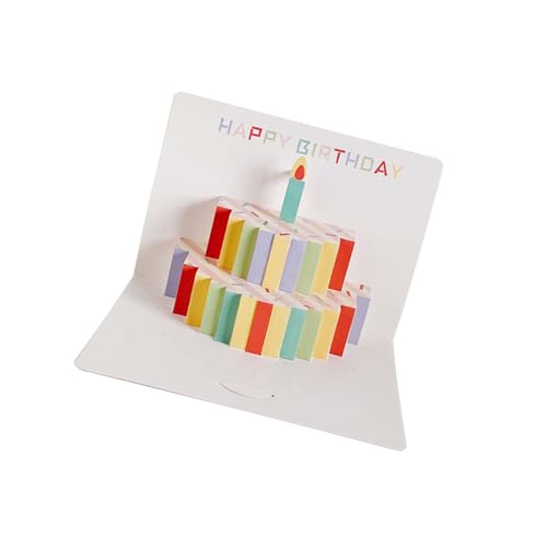 Einzigartige 3D-Geburtstagskarte, Regenbogen-Geburtstagskarte, bunte Geburtstagskarte, Überraschungskarte, Feierkarte, Papierstruktur, 10 Stück von alloneslife