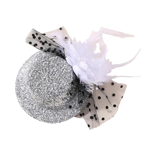 Fascinator aus Netzstoff, 20er-Jahre-Mottoparty, Haarnetz, Haarspange mit Blumen-Clipon, Hut, Maskeraden, Cocktail-Party, Verkleidungszubehör von alloneslife