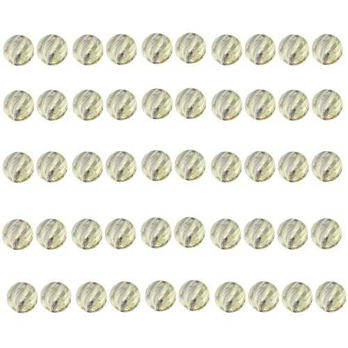 Glasperlen, transparent, gestreift, 14 mm, rund, für Halsketten, Armbänder, Schmuck, Bastelbedarf, Projektglas, 50 Stück von alloneslife