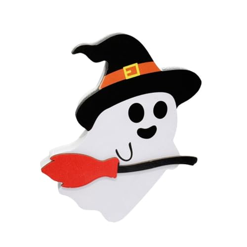 Halloween-Holzornamente, gespenstische Dekorationen, schwarze Katzen, Fledermaus, Hexen, Besen, Kürbis-Block, Tischschilder, Kürbis-Block von alloneslife