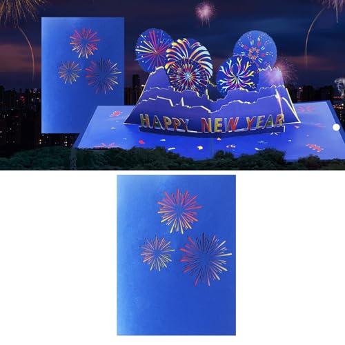 Kreative bunte 3D-Karte für Neujahrsgrüße und Feiertage, gefaltet, 12,7 x 17,8 cm von alloneslife