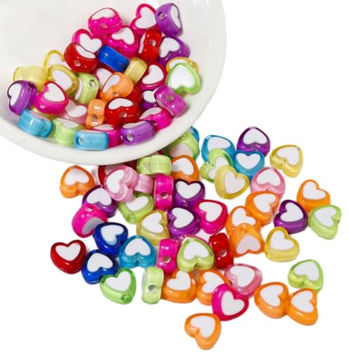 Packung Von 100 Wasserdichten Losen Abstandshalter Perlen Acrylherz/Blumen/Schmetterlingsbildern Kreative Schmuckzubehör von alloneslife
