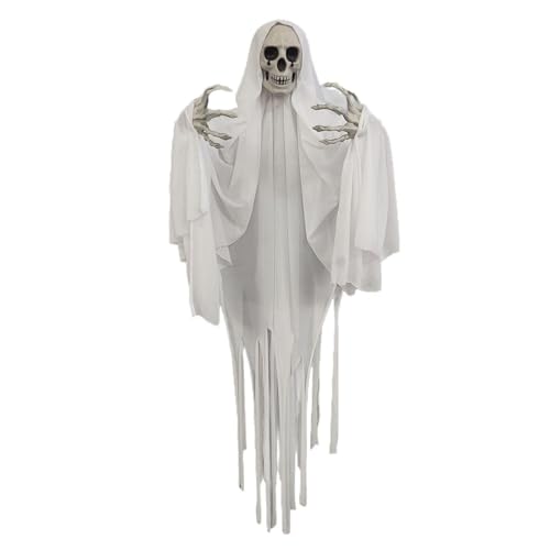 Unheimliche Halloween-Hänge-Skelett-Ornament, grisliger Totenkopf-Kopf, Wanddekoration, Halloween-Dekorationen für Partys im Freien Unheimliche Halloween-Hänge-Skelett-Ornament, grisliger Totenkopf-Kopf, Wanddekoration, Halloween-Dekorationen für Partys im Freien von alloneslife