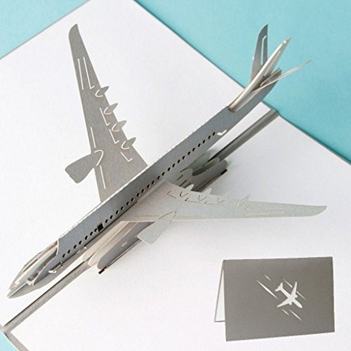 alloneslife 3d Für Grußkarten Handgefertigte Flugzeugkarte Mit Umschlag Für Kinder Boy Geburtstag Hochzeit Jubiläum Thanksgiving von alloneslife