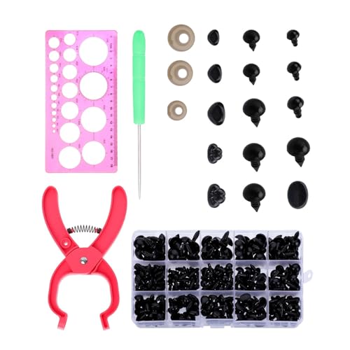 alloneslife 476pcs Sicherheitsauge Und Nase Mit Unterlegscheiben Für Häkelkugelpuppen Plüsch Tierhandwerk Machen Verschiedene Größe (5mm-13mm). von alloneslife