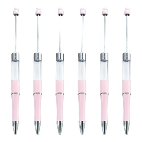 alloneslife 6 Stück Perlen-Kugelschreiber, glattes Schreiben, 1,0 mm, Perlenstift, Schreibwarenstift für Schule, Büro (Candy Light Pink) von alloneslife