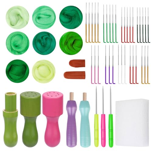 alloneslife Nadelfilz-Kits, 8 Farben, Wollgarn-Set, Nadelfilz-Starter-Kits mit Filzwerkzeug, Nadelfilzzubehör alloneslife Nadelfilz-Kits, 8 Farben, Wollgarn-Set, Nadelfilz-Starter-Kits mit Filzwerkzeug, Nadelfilzzubehör von alloneslife
