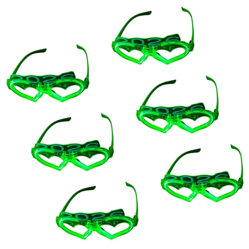 alloneslife Packung Mit 6 Leuchtenden Gläser LED Herzdesign Für Konzertpartyzubehör Bequeme Plastikrahmen Mehrere Farben Licht Up Brille von alloneslife