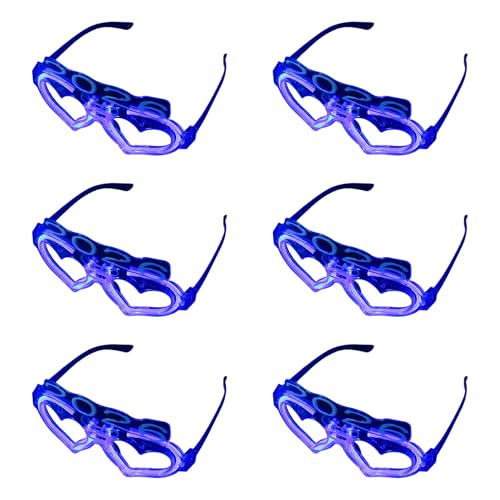 alloneslife Packung Mit 6 Leuchtenden Gläser LED Herzdesign Für Konzertpartyzubehör Bequeme Plastikrahmen Mehrere Farben Licht Up Brille alloneslife Packung Mit 6 Leuchtenden Gläser LED Herzdesign Für Konzertpartyzubehör Bequeme Plastikrahmen Mehrere Farben Licht Up Brille von alloneslife