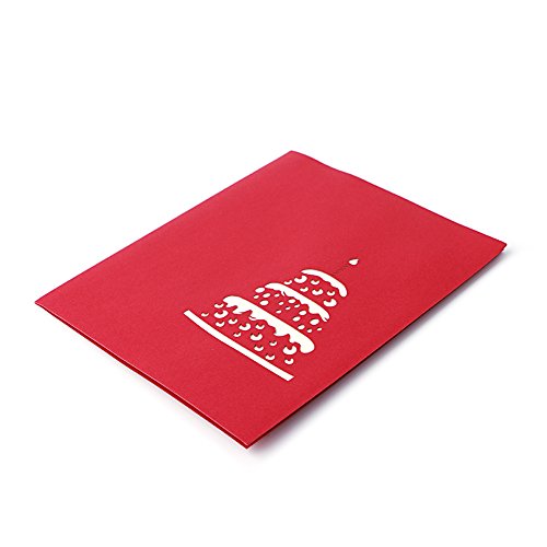 alloneslife Papierkuchen Geburtstagsfeier Für Karten Handgefertigte 3D Popup Grußkarten Für Hochzeitstag Alle Anlässe Postkarte von alloneslife