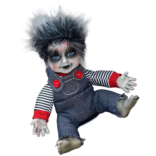 alloneslife Stimmaktivierte sitzende Geisterpuppe mit leuchtendem Gesicht und gruseligen Geräuschen für Festival-Dekorationen alloneslife Stimmaktivierte sitzende Geisterpuppe mit leuchtendem Gesicht und gruseligen Geräuschen für Festival-Dekorationen von alloneslife