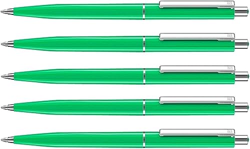 allpremio 25 Stück Kugelschreiber Grün Qualität – Mine GRÜN Strichstärke M – dokumentenecht nach ISO 12757-2 – Sparpack Druckkugelschreiber mit Metall Clip nachfüllbar von allpremio