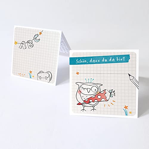 5 Tischkarten Set Platzkarten EINSCHULUNG EULE mit roter Schultüte mit SPIEL innenseitig, Namenskarten, Einschulung, Schulanfang Party 5 Tischkarten Set Platzkarten EINSCHULUNG EULE mit roter Schultüte mit SPIEL innenseitig, Namenskarten, Einschulung, Schulanfang Party von almira Design