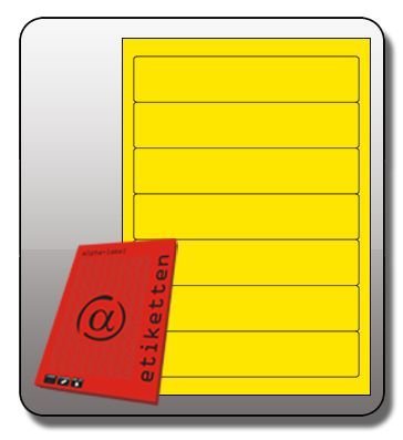 Rückenschild, SK kurz, schmal, 190x38mm, gelb von alpha - label