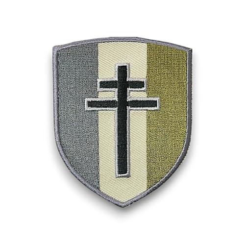 Aufnäher Lothringenkreuz, Camo FFI, Kreuz der Befreiung, mit Klettverschluss und Halterung zum Aufnähen, hergestellt in Frankreich, Größe 8 x 6,3 cm, Version mit geringer Sichtbarkeit Aufnäher Lothringenkreuz, Camo FFI, Kreuz der Befreiung, mit Klettverschluss und Halterung zum Aufnähen, hergestellt in Frankreich, Größe 8 x 6,3 cm, Version mit geringer Sichtbarkeit von amalric