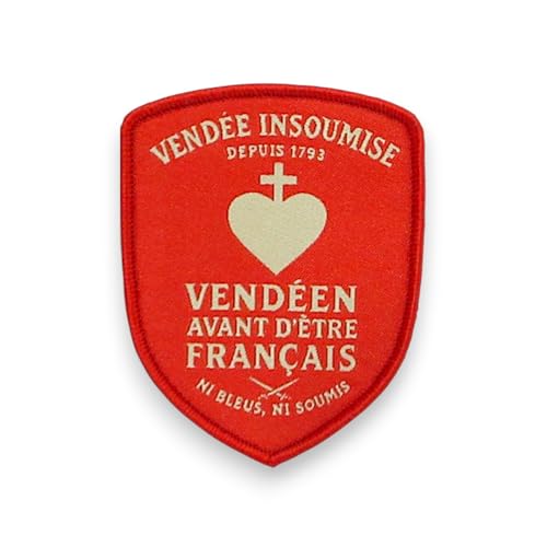 Aufnäher "Stolz auf Vendéen" – Gewebt und bestickt mit Klett-Rückseite – 8 x 6,4 cm von amalric