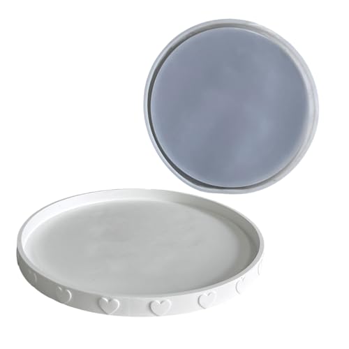 Flexible Silikonform für Herz-Druckschale, Epoxidharz, runde Form, kreatives Aufbewahrungsplatten-Zubehör Flexible Silikonform für Herz-Druckschale, Epoxidharz, runde Form, kreatives Aufbewahrungsplatten-Zubehör von amangul