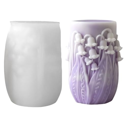 Florale Zylindrische Silikonformen Plastern Epoxidharzform Blumen Kerzenform Oramentgussformen Duft Kerzenblüten Silikonform Blumenzylindrische Pflaster von amangul