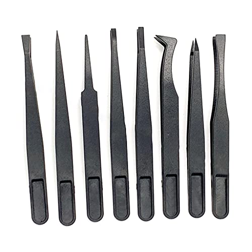 Nadel Nasenspitze Gekrümmte Flachspitze Pinzette Set Nail Art Picking Werkzeuge Antistatische Präzision Handwerk Handclip Pinzision Präzisionssatz von amangul