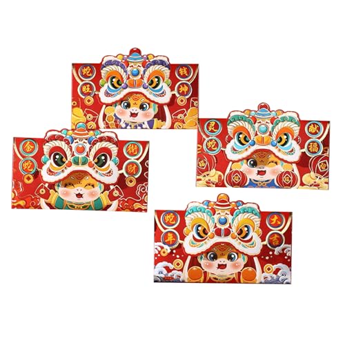 Papiertüte, traditionelles Schlangenjahr, multifunktional, chinesische Tierkreiszeichen, Geldbeutel, 4 Stück von amangul