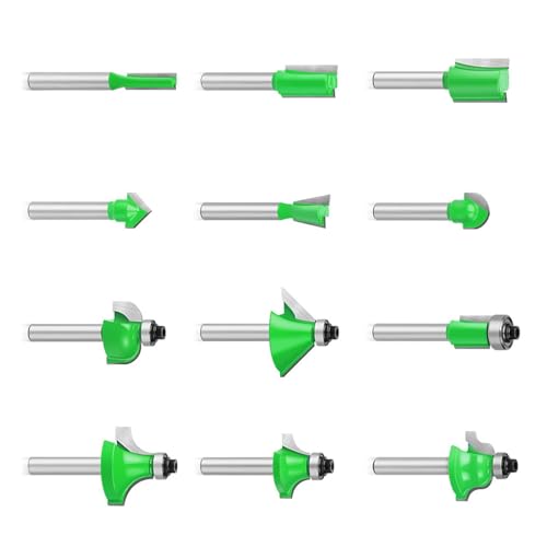 Präzise Carbides Holzbearbeitung Router Bit 12 Piece Set 1/4 Zoll von amangul