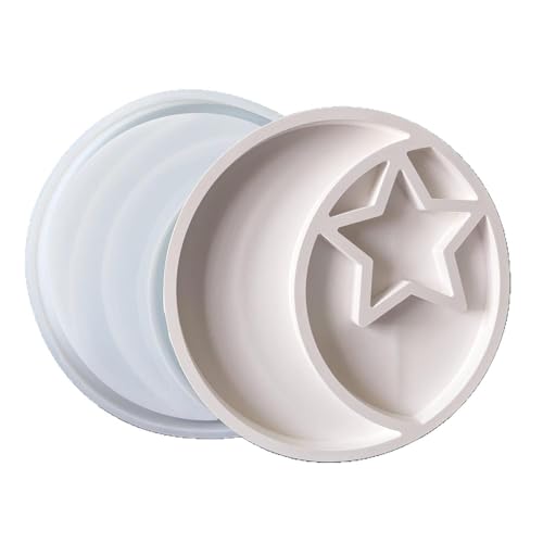 Silikonformen mit Stern und Mond, Epoxidharz, rund, handgefertigt, Schmucktablett für Tischdekorationen, runde Bastelarbeiten, Schmuck, Stern und Mond, Silikon Silikonformen mit Stern und Mond, Epoxidharz, rund, handgefertigt, Schmucktablett für Tischdekorationen, runde Bastelarbeiten, Schmuck, Stern und Mond, Silikon von amangul
