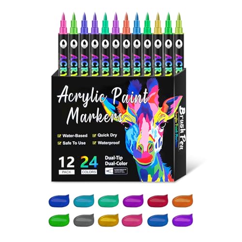amangul 12pcs Doppelkopf Acrylmarker Mit Pinselspitze Acrylfarbe Für Scrapbook Journal Calendar Planer Karte Doppelte Acryl Stift Zum Erstellen amangul 12pcs Doppelkopf Acrylmarker Mit Pinselspitze Acrylfarbe Für Scrapbook Journal Calendar Planer Karte Doppelte Acryl Stift Zum Erstellen von amangul