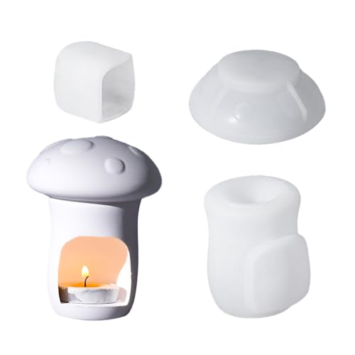 amangul 3D-Silikon-Kerzenhalter-Form für Heimdekoration und Nachtlicht, hohl, Pilzform, Ornament-Form von amangul