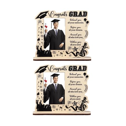 amangul Bilderrahmen aus Holz mit inspirierendem Zitat für Graduierten-Erinnerung, Heimbüro, Schreibtischdekoration (Holzfarbe) von amangul