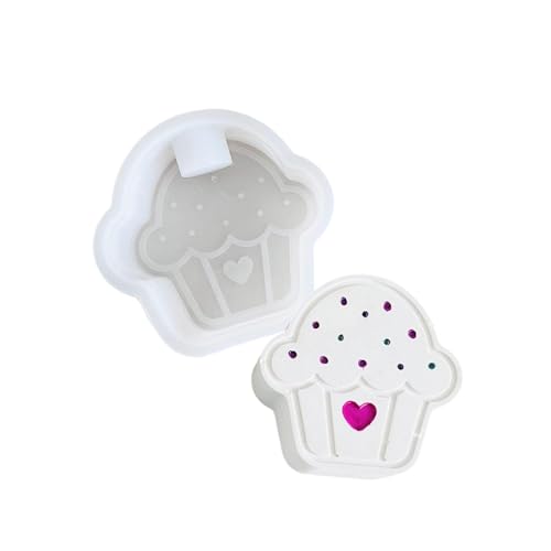 amangul Detaillierte Kerzenhalter-Form, tragbar, Herz-Cupcake-Form, Kerzenhalter, Silikonform zum Basteln und für Heimdekorationen von amangul