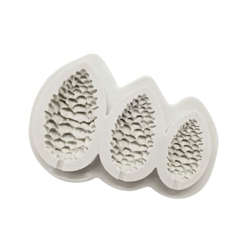 amangul Elegante Zitronenscheiben und Stern-Fondant-Form, Winter-Silikonformen-Set für Kuchendekoration und Süßigkeitenherstellung (3 Tannenzapfen in a) von amangul