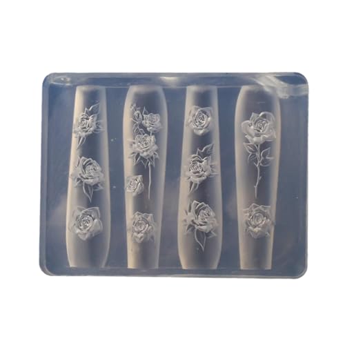 amangul Elegantes Schleifen-Silikonform-Set für 3D-Nägel, Kunst, Ohrringe und Halsketten, Bastelwerkzeug, modisches Statement (neue Rosen) von amangul