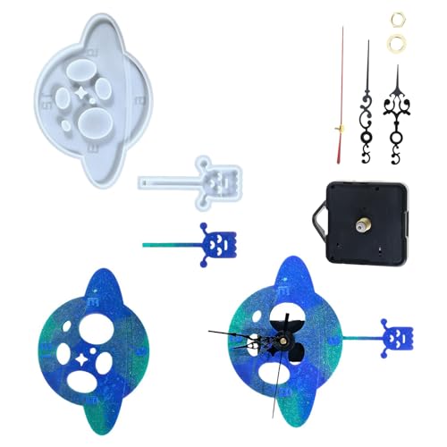 amangul Epoxidharz-Form, Motiv: Weltraum, Alien, Planet, Uhr, flexible Silikonform zum Aufhängen, Heimdekoration, Schmuckherstellungswerkzeug amangul Epoxidharz-Form, Motiv: Weltraum, Alien, Planet, Uhr, flexible Silikonform zum Aufhängen, Heimdekoration, Schmuckherstellungswerkzeug von amangul