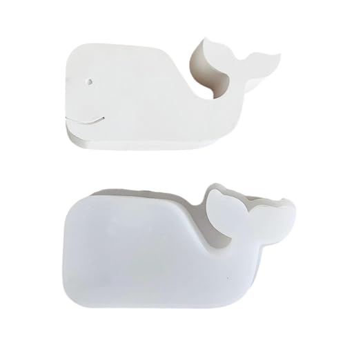 amangul Flexible Silikon-Kerzenständer-Form für Heimdekoration und 3D-Wal-förmiger Teelichthalter, Schreibtisch-Ornament-Form von amangul