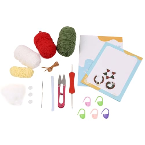 amangul Häkelset für Anfänger, Häkel-Lätzchen, Set für Anfänger, Erwachsene, inkl. Schritt-für-Schritt-Anleitung (evtl. nicht in deutscher Sprache), Garne, Häkelnadel von amangul
