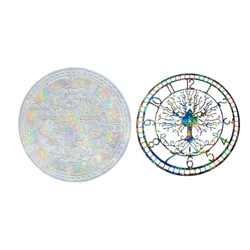 amangul Kreative Silikonform, rund, für Wanddekorationen, mit Lebensbäumen-Designs und Uhr-Funktionalität für Bastelliebhaber amangul Kreative Silikonform, rund, für Wanddekorationen, mit Lebensbäumen-Designs und Uhr-Funktionalität für Bastelliebhaber von amangul