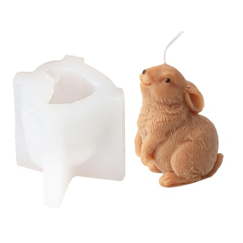 amangul Mehrzweck-3D-Kerzenform mit Karotten-Kaninchen, flexible Silikon-Kerzenform für kreative Bastelbedarf und einzigartige Geschenke (der Hase) von amangul