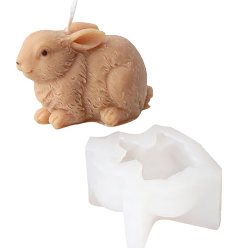 amangul Mehrzweck-3D-Kerzenform mit Karotten-Kaninchen, flexible Silikon-Kerzenform für kreative Bastelbedarf und einzigartige Geschenke von amangul