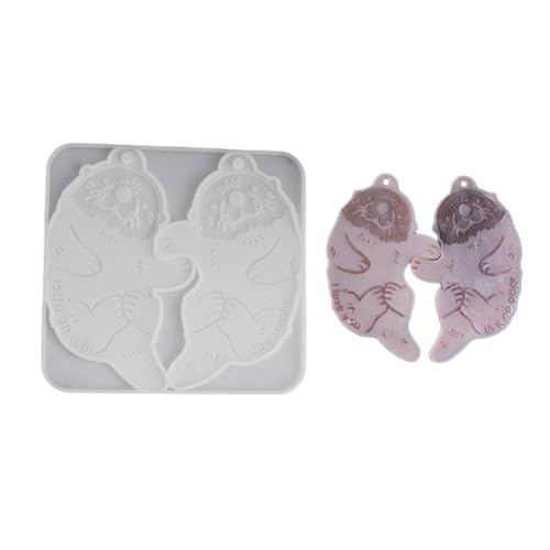 amangul Otterförmige Silikon-Anhängerformen mit Loch, Harz, Schmuckherstellung, Formen für Epoxidharz, Schlüsselanhänger, Anhänger, Schmuckherstellung (L) von amangul