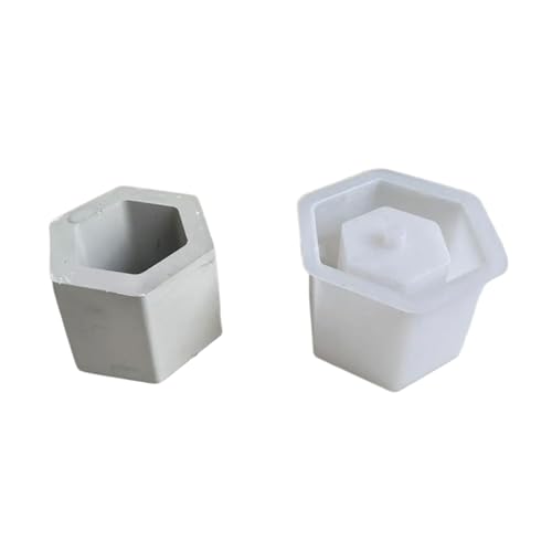 amangul Quadratische Blumentöpfe, Silikonformen, Sukkulenten, Pflanzgefäßformen, Harze, sechseckig, Beton, Pflanzgefäß, Gießformen (Hexagon 2) von amangul