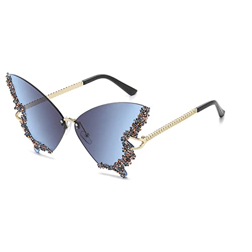 amangul Schmetterlingsbrille für Damen, randlos, kleines Gesicht, Schmetterling, Strass, Katzenauge amangul Schmetterlingsbrille für Damen, randlos, kleines Gesicht, Schmetterling, Strass, Katzenauge von amangul