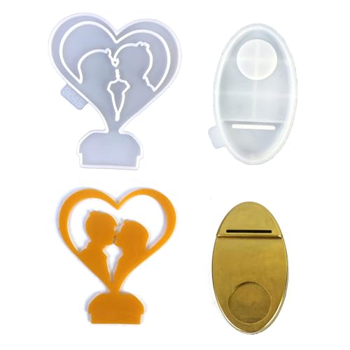 amangul Set mit 2 Kerzenhaltern, Gipsformen, schöne Kerzenhalter, Harzformen, Basteln, Silikonform (9645) von amangul