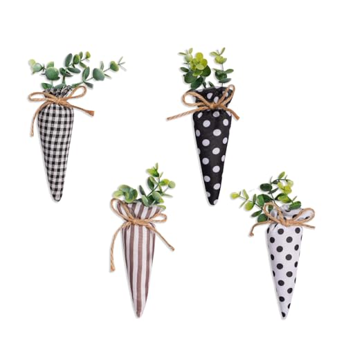 amangul Set mit 4 einzigartigen und farbenfrohen saisonalen Dekorationen, zarte Oster-Karotten-Plüschpuppen für Motto-Partys und Heim-Styling von amangul