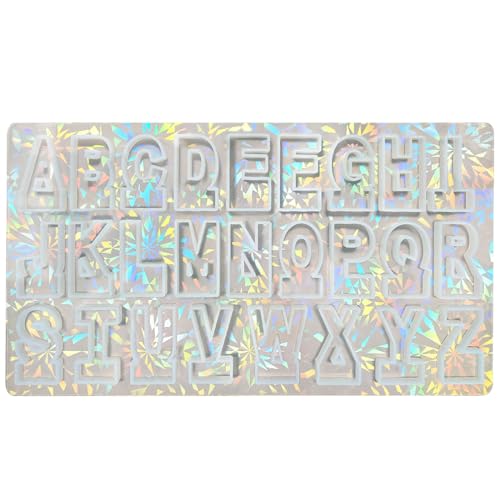amangul Silikon-Alphabetformen-Set aus Kunstharz, wiederverwendbar, für Schmuckherstellung, Schlüsselanhänger, Anhänger (transparent) von amangul